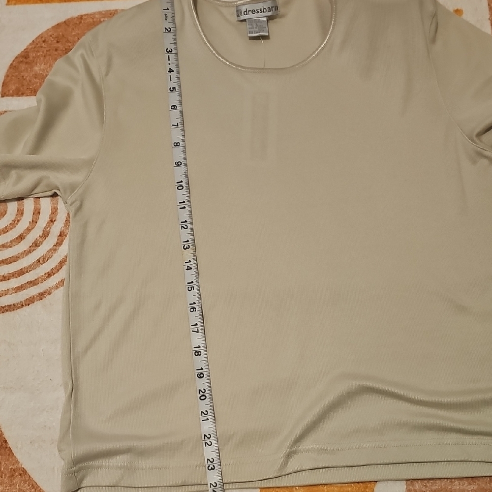 Dressbarn Champaine Scoop Neck Loose Fitted SS Top With Shoulder Pads Sz L NWT - Picture 9 of 10